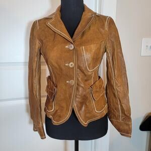 Vintage unique leather jacket for
